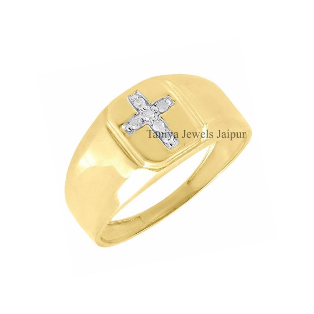 Pave Diamond Cross Shape Rings 925 Sterling Silver Christmas Gift Jewelry, Silver Handmade Designer Vintage Men's Ring Jewelry