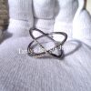 Silver X Ring, Pave Diamond X Ring, Sterling Silver Handmade X Shape Ring, Pave Diamond X Ring Jewelry, Diamond Ring