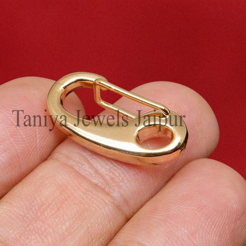 Yellow Gold Plating Sterling Silver Handmade Clasp Lock Jewelry, Handmade Clasp Lock, Silver Lock Jewelry
