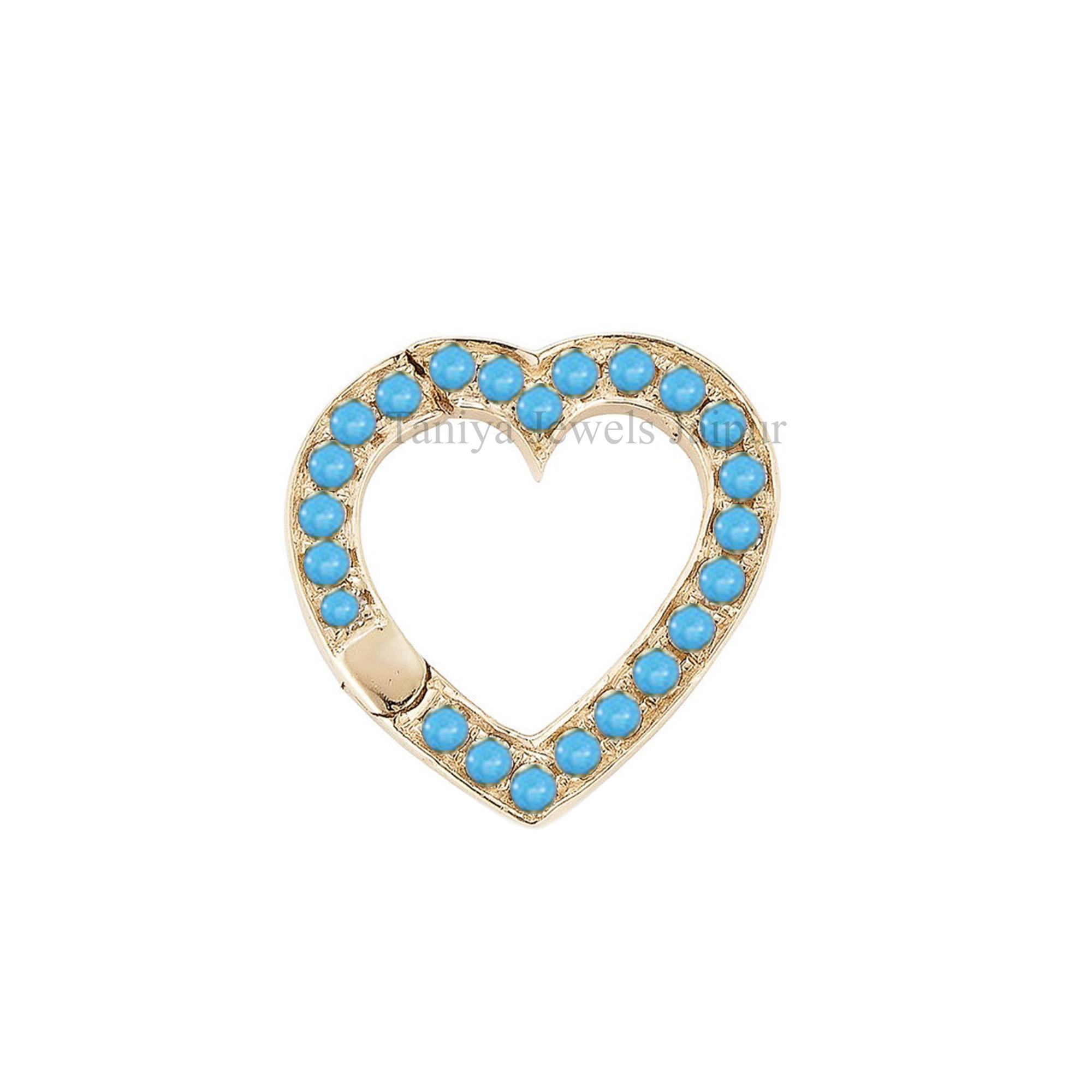 turquoise heart charms holder lock