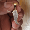 pave diamond horn pendant