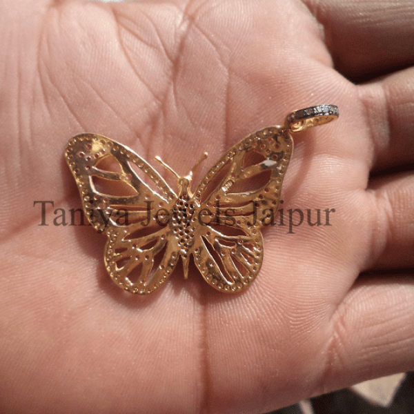 Pave Diamond Butterfly Pendant