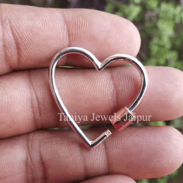 silver heart carabiner lock