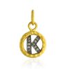 0.04ct Diamond 14kt Yellow Gold .925 Sterling Silver Initial "K" Pendant Jewelry