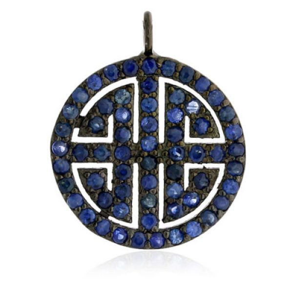 1.1 ct Blue Sapphire 925 Sterling Silver Handmade Designer Pendant Women Jewelry