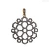Natural 1.2ct Diamond Pave Sterling Silver FLORAL Pendant 14k Gold NEW ARRIVALS!