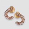 Natural 1.26 Ct. Baguette Diamond Stud Earrings Designer 18k Solid Rose Gold Fine Jewelry, Studs, Ear Studs, Bridal Jewelry