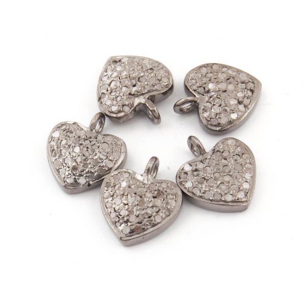 Pave Diamond Tiny Heart Charm Pendant