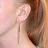 1.4 Ct Genuine Pave Diamond Tassel Dangle Earrings Solid 18k Yellow Gold Fine Jewelry, Pave Diamond Earrings, Gold Earrings, Christmas Gifts