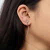 Natural Pave Diamond Crescent Moon and Star Earrings Solid 18k Rose Gold Handmade Fine Jewelry Thanksgiving/Christmas Day Gifts For Women's