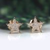 Natural 0.16 Ct Pave Diamond Star Stud Earrings/ Solid 18k Yellow Gold Fine Jewelry/ Solid Gold Fine Jewelry Gifts for Valentine