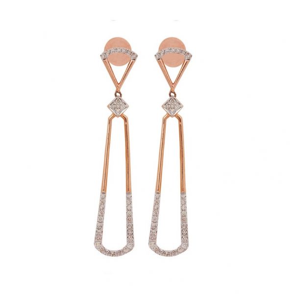 Genuine 0.52 Ct. Diamond Drop Screw Back Designer Earrings Solid 14K Yellow Gold Xmas Gift's Everyday Jewelry, Wedding, Engagement Jewelry