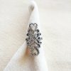 925 Sterling Silver Designer Natural Pave Diamond Studded Ring Fine Jewelry