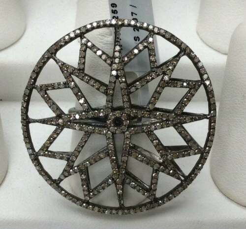 925 Sterling Silver Designer Star ring Studded Natural Pave Diamond Jewelry