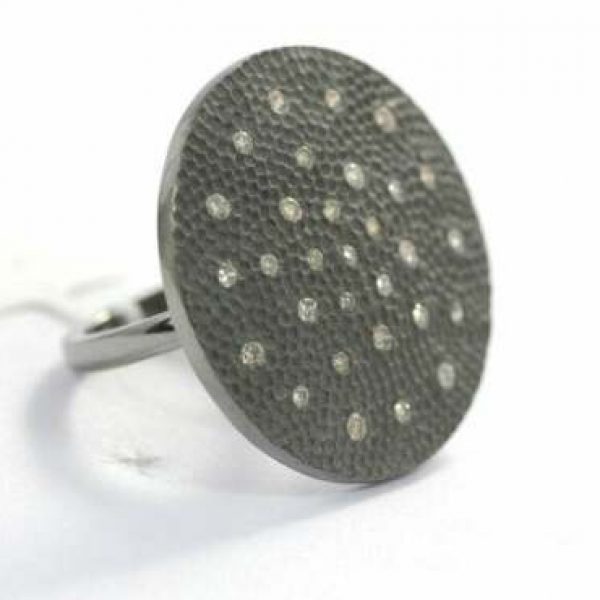 925 Sterling Silver Ring Studded Natural Pave Diamond Engagement Jewelry