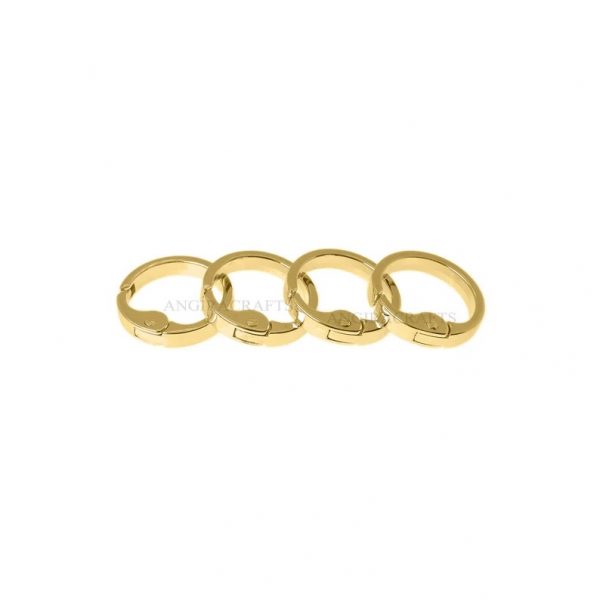 Sterling Silver Round Shape Charm Holder Clasp Lock Jewelry, Yellow Gold Plating Clasp Lock, Silver Push Lock, Silver Enhancer Lock Jewelry