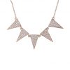 14K Rose Gold Diamond Triangles Necklace
