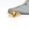 14k and 9k Gold Yellow Sapphire Ring, 14k and 9k Gold Triangle Shape Yellow Sapphire Ring, Yellow Sapphire Ring, Handmade 14k gold jewelry