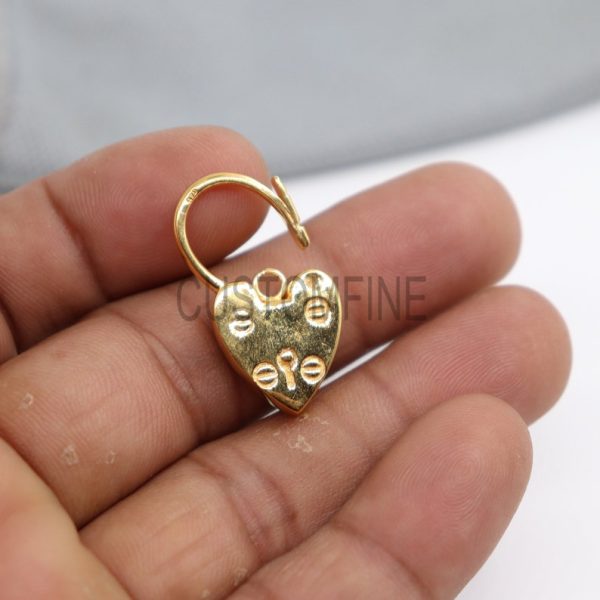 925 Sterling Silver Heart Shape Padlock, Silver Padlock, Silver Padlock Heart Pendant Charm Jewelry