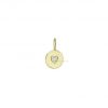 14k Yellow Gold Charm, Mother's Day Gift, Pave Diamond Disc Charm Pendant, 14k Yellow Gold Circle Charm, Pave Diamond Heart Charm