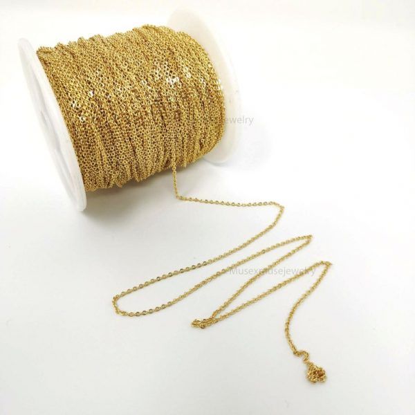 Wholesale Rolo Chain, Yellow Gold Plating Sterling Silver Chain Jewelry, Belcher Chain, Silver Chain Jewelry