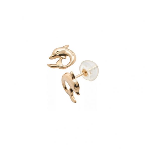 14k Gold Dolphin Stud Earrings 14k Gold Dolphin Earring, Dolphin Stud Gold Earring, 14k Gold Stud, Women's Gold Stud Earring