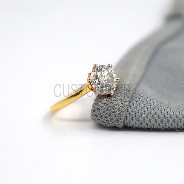 18k Gold Double cut Diamond Ring, 18k Gold full cut Diamond Ring, full cut Diamond Ring, Diamond Ring, Engagement Ring, 18k Handmade Jewelry