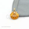 Christmas Gift!! Silver Necklace Pendant, Dainty Enamel Sea Shell Charm, Seashell Charm, Under the sea Beach Jewelry Inspired Orange Charm