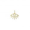 14k Yellow Gold Evil Eye Charms Pendant, Yellow Gold Evil Eye Pendant Jewelry, 14k Gold Charms Jewelry