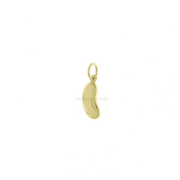 14K Gold Kidney Bean Charms, 14k Gold Bean Pendant, Charm Bean Jewelry, 14K Charm Pendant, 14K Kidney Bean Pendant, 14k Jewelry