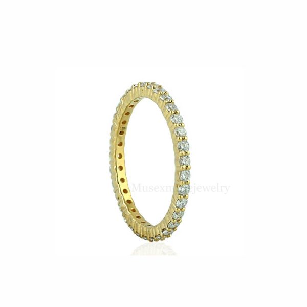 Diamond Eternity Band Ring 18k Yellow Gold Handmade Women's Jewelry, 18k Gold Ring, Engagement Gold Band Ring