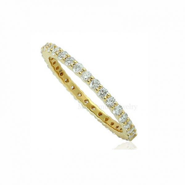 Diamond Eternity Band Ring 18k Yellow Gold Handmade Women's Jewelry, 18k Gold Ring, Engagement Gold Band Ring