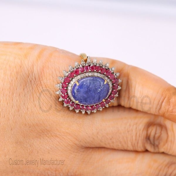 Christmas Gift!! 925 Sterling Silver Tanzanite Ring Jewelry, Diamond Finger Ring, Tanzanite silver Ring, Silver Ruby Ring, Women's Ring