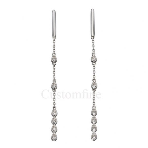 White Topaz Sterling Silver Dangle Earring, Silver Earring, White Topaz Silver Earrings, White Topaz Silver Dangle, Silver Earrings Jewelry