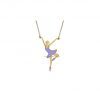 14k Ballerina necklace Enamel Gold Charm, Ballerina Dancing Charm Pendant Jewelry, Gold Dancing Girl Charms Necklace