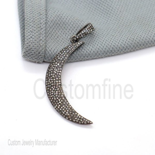 Wholesale Handmade Sterling Silver Crescent Moon Pendant Jewelry, Crescent Pendant, Silver Crescent Pendant Jewelry For Women's