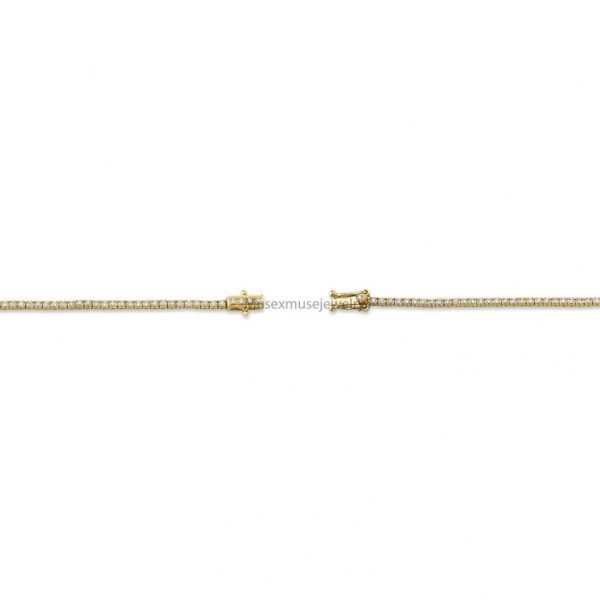 14k Yellow Gold Handmade Diamond Petite Perfect Tennis Bracelet, 14k Gold Tennis Bracelet For Women's