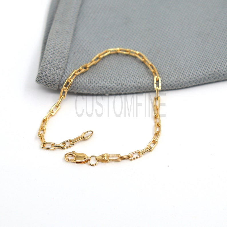 9ct Yellow Gold 250 Large Spring Ring Belcher Chain Bracelet 19cm/7.5