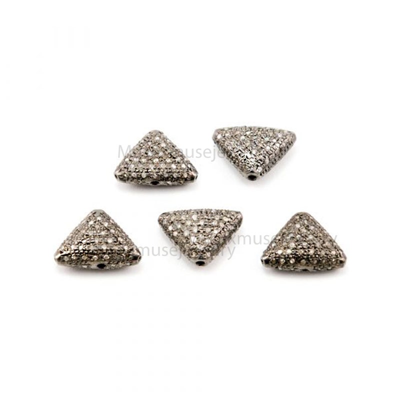 Pave Diamond Handmade 925 Sterling Silver Beads Findings Jewelry, Diamond Beads Findings Jewelry