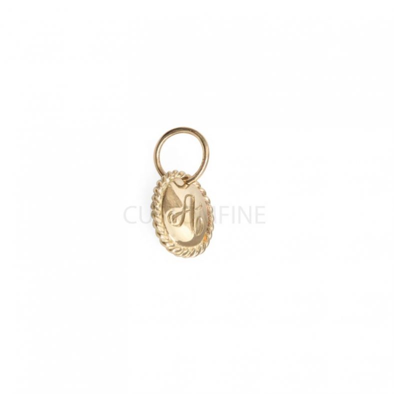 Custom Engraved 14k Gold Tag Charms Pendant, Letter Charms Pendant Jewelry, Gold Letter Pendant, Gold Tag Charms