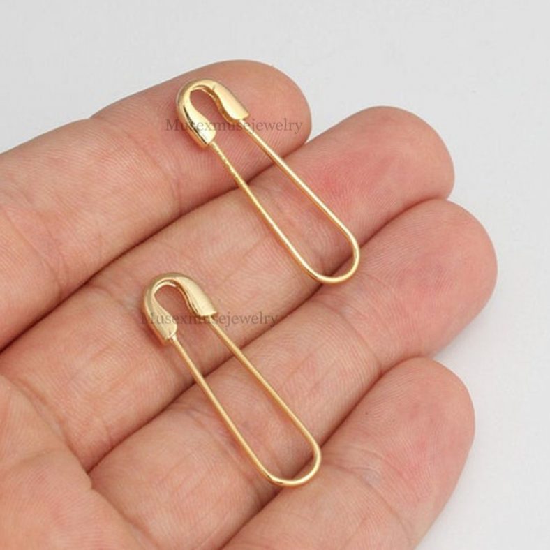 925 Silver safety Pin Jewelry, Silver Safety Pin Connector Findings, Silver Safety Pin Jewelry