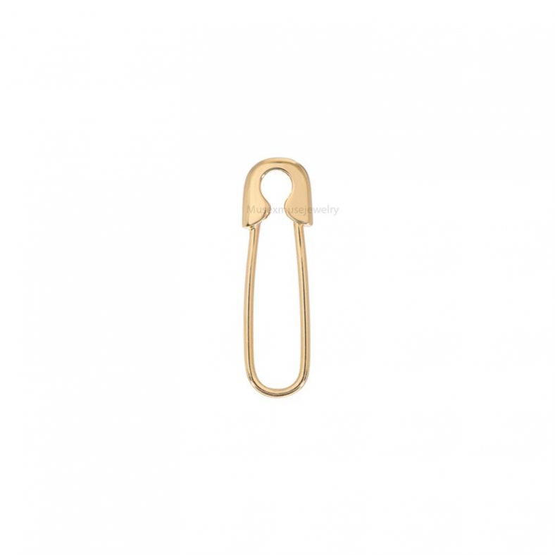 14k Gold Safety Pin Pendant, Gold Safety Pin, Gold Pendant, 14k Gold Safety Pin Jewelry, 14k Gold Charm Pendant Jewelry