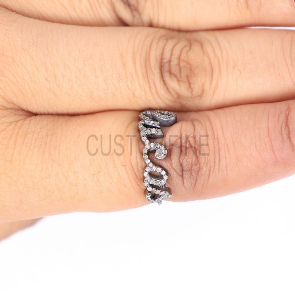 Wholesale Pave Diamond Handmade Sterling Silver Lucas Ring Jewelry, Pave Diamond Lucas Ring Jewelry For Women's