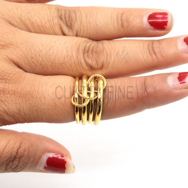 925 Silver Connector Ring, Interlocking Ring, Connector Ring, Linked Ring, Stacking Linked Ring, Connected Ring, Multi link Band Ring