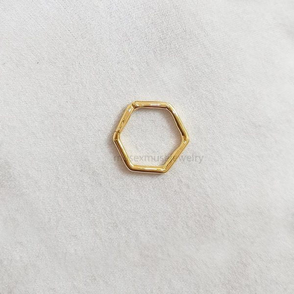 9k Yellow Gold Hexagon Charm Holder Enhnacer Lock, 9k Snap Lock, 9k Gold Charm Holder Lock