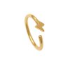 14K REAL Solid Gold Lightning Nose Hoop Ring, Cartilage Daith Helix Tragus Conch Rook Snug Body Hoop Ear Nose Ring Piercing Jewelry 18Gauge