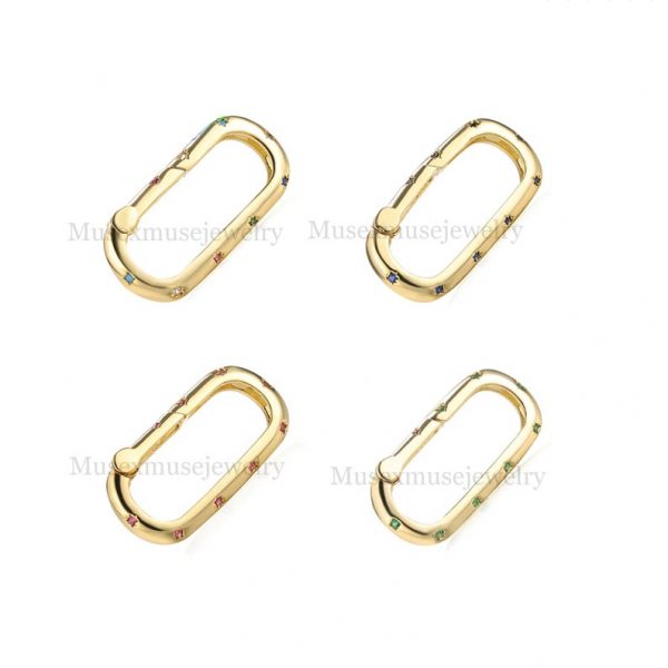 Sterling Silver Square Enhancer Charm Lock, Enhancer Charm Lock, Gold Charm Holder, Charm Holder Necklace, Natural Gemstone Square Lock