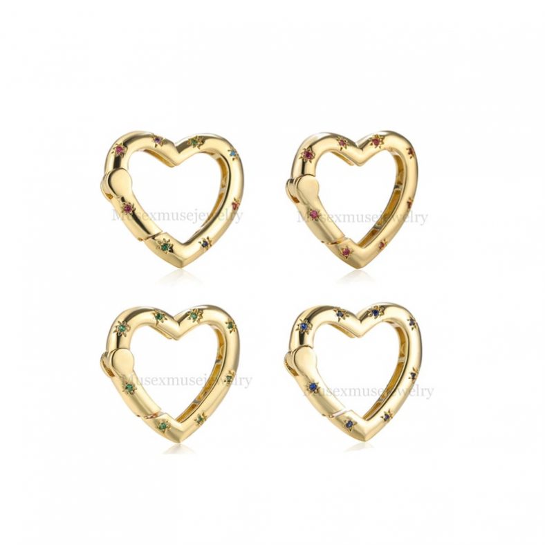 Sterling Silver Heart Shape Enhancer Charm Lock, Enhancer Charm Lock, Gold Charm Holder, Charm Holder Necklace, Natural Gemstone Heart Lock