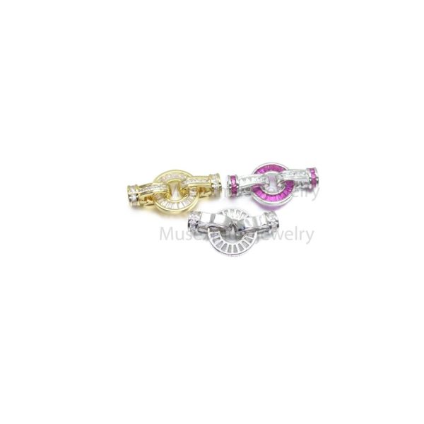 Natural Diamond Bracelet Connector Enhancer Charm Lock, Enhancer Charm Lock, Silver Charm Holder, Charm Holder Necklace, Gemstone Lock