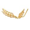 14K REAL Solid Gold Olive Leaf Climber Flat Hook Diamond CZ Earrings, Upper Earlobe Cartilage Tragus Ear Post Piercing Earrings